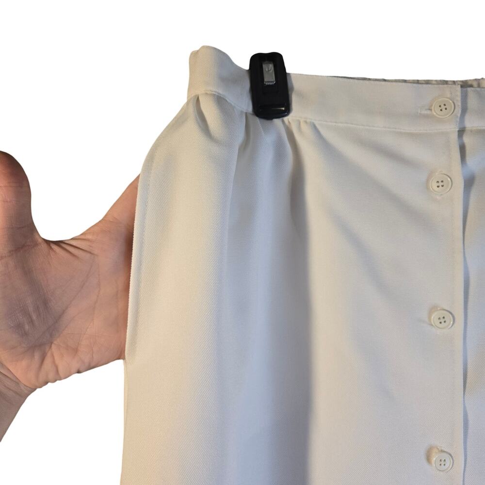 Haberdashery 16 White Midi Button Down Skirt [0435] - Picture 3 of 8